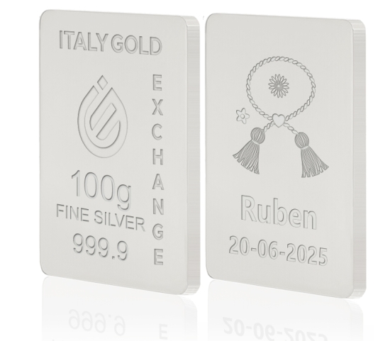 Lingot Argent Pur 100 g. Mărțișor porte-bonheur IGE GOLD