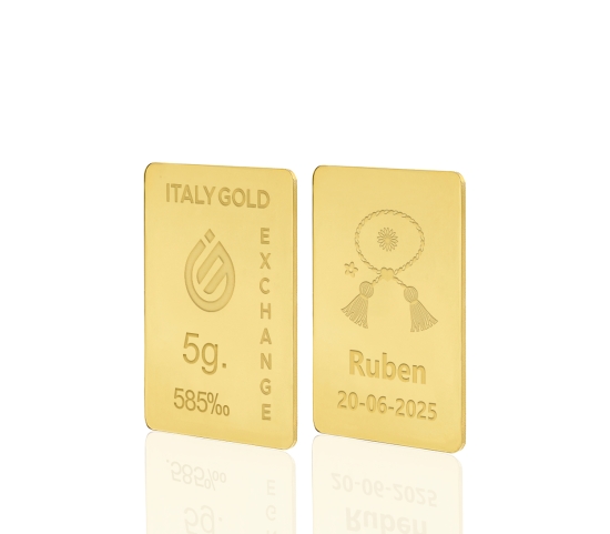 Lingot Or Mărțișor porte-bonheur 14 ct de 5 g.  IGE GOLD