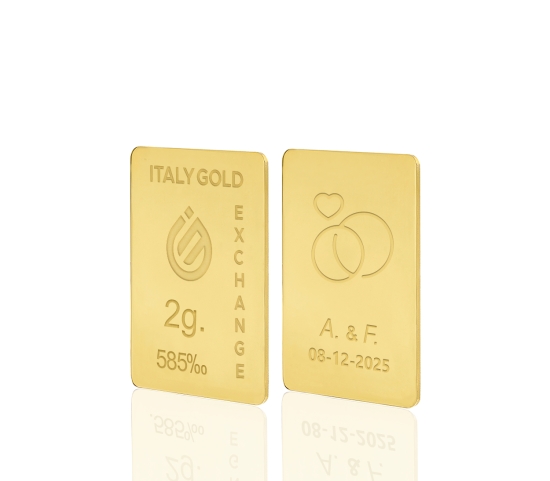 14 Karat Hochzeitsgeschenk Goldbarren aus 2 g Italy Gold Exchange