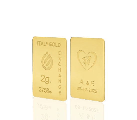 Lingot Or pour Mariage 9 ct de 2 g.  IGE GOLD