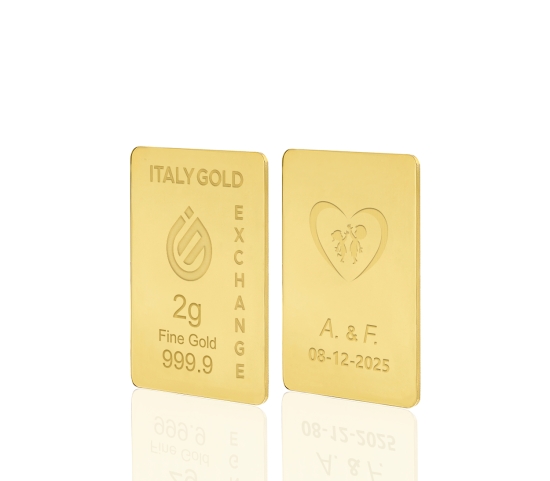 Lingou de Aur cadou pentru Căsătorie 24 K de 2 g. Italy Gold Exchange