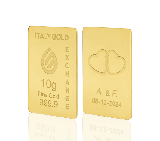 Lingotto Oro 24Kt da 10 gr. per Matrimonio  Italy Gold Exchange