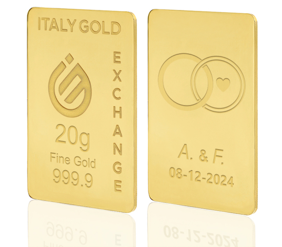 24 Karat Hochzeitsgeschenk Goldbarren aus 20 g Italy Gold Exchange