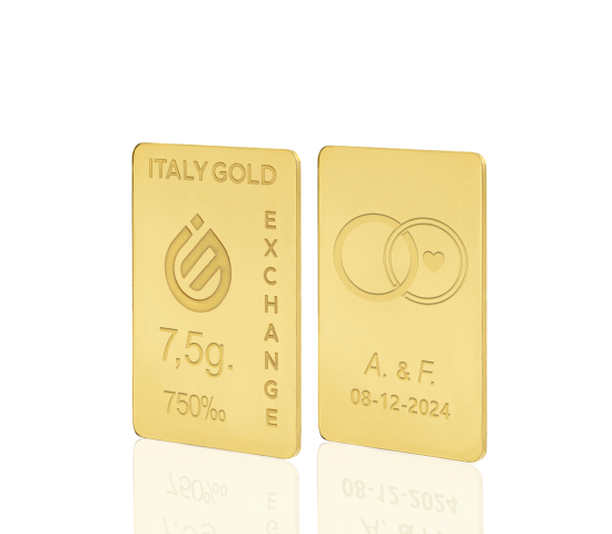 Lingot Or 18 ct de 7,5 g. pour Mariage  IGE GOLD