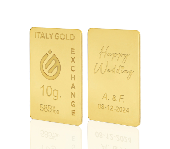 Lingotto Oro regalo per Matrimonio 14 Kt da 10 gr. IGE GOLD