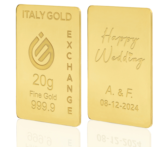 24 Karat Hochzeitsgeschenk Goldbarren aus 20 g Italy Gold Exchange