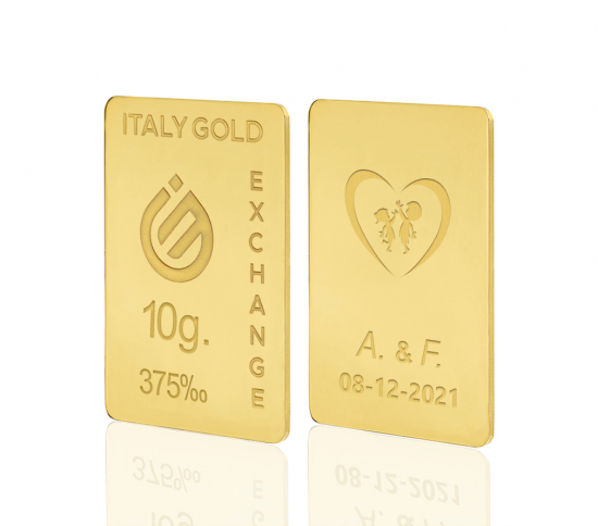 Lingotto Oro regalo per Matrimonio 9 Kt da 10 gr. IGE GOLD