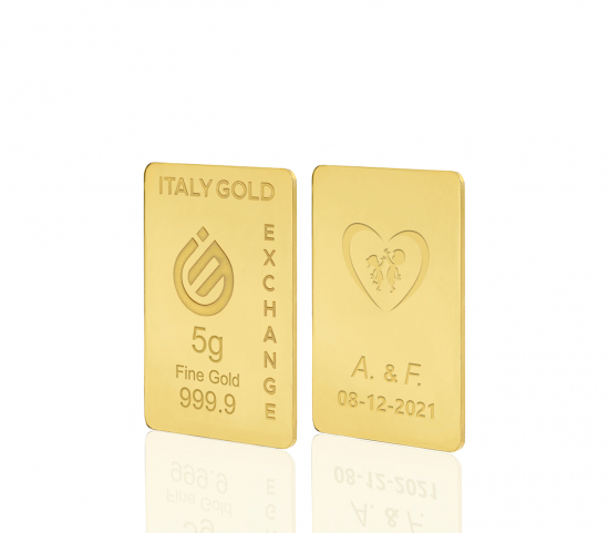 Sztabka Złota w prezencie na Ślub 24Kt 5gr Italy Gold Exchange