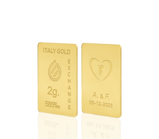 Lingot Or cadeau pour Mariage 14 ct de 2 g.  IGE GOLD