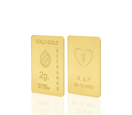 9 Karat Hochzeitsgeschenk Goldbarren aus 2 g  Italy Gold Exchange