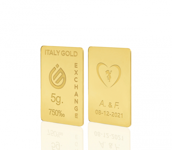 Sztabka Złota w prezencie na Ślub 18Kt 5gr Italy Gold Exchange