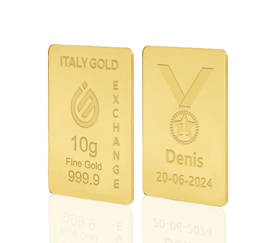 Gold ingot gift sport medal winner - 24Kt - 10gr Italy Gold Exchange