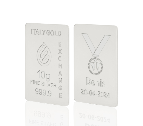 Lingot Argent Pur 10 g. vainqueur de la médaille Italy Gold Exchange