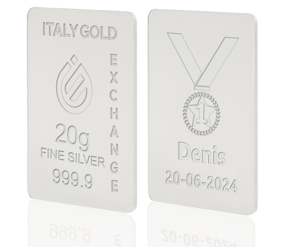 Lingot Argent Pur 20 g. vainqueur de la médaille  IGE GOLD