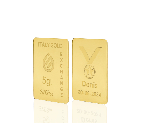 Lingotto Oro sport medaglia vincitore 9 Kt da 5 gr. IGE GOLD