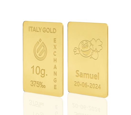 Lingot Or cadeau pour Naissance 9 ct de 10 g.  Italy Gold Exchange