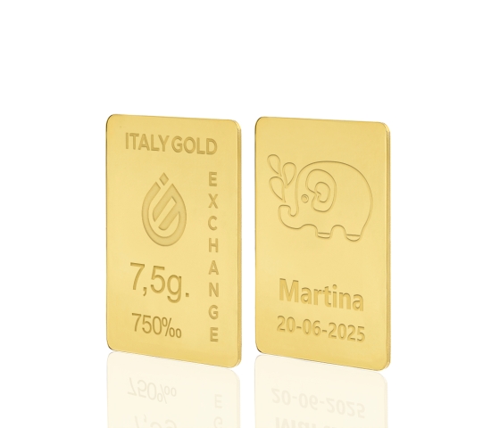 Lingot Or 18 ct de 7,5 g. pour Naissance  IGE GOLD