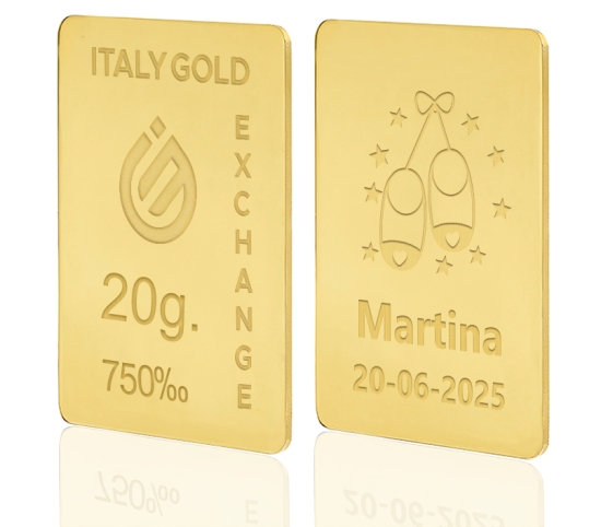 Lingotto Oro regalo per Nascita 18 Kt da 20 gr. Italy Gold Exchange