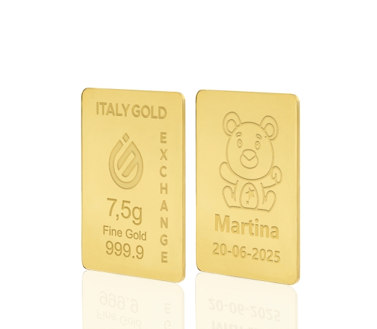 Gold ingot gift for Baby Birth - 24Kt - 7,5gr IGE GOLD