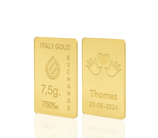 18 Karat Geburtsgeschenk Goldbarren aus 7,5 g Italy Gold Exchange