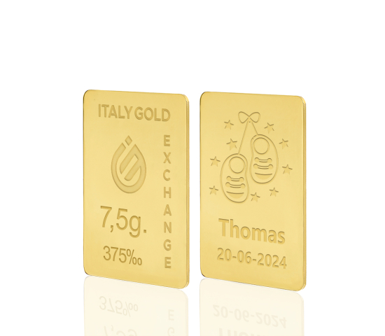 Lingot Or cadeau 9 ct de 7,5 g. pour Naissance IGE GOLD