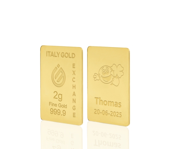 Gold ingot for Baby Birth - 24Kt - 2gr Italy Gold Exchange