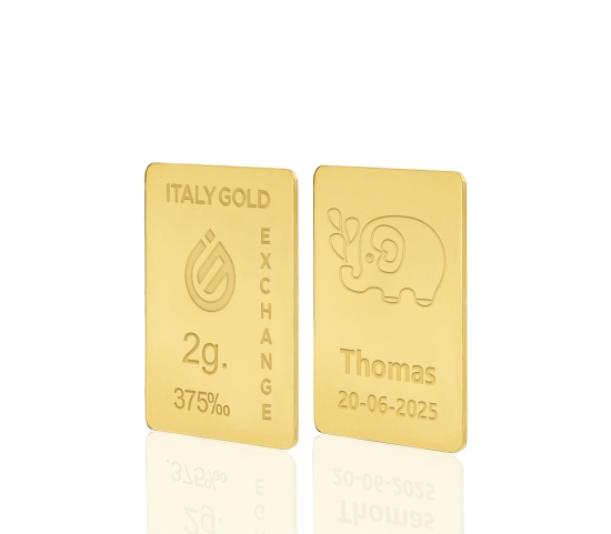 Lingot Or cadeau pour Naissance 9 ct de 2 g.  IGE GOLD