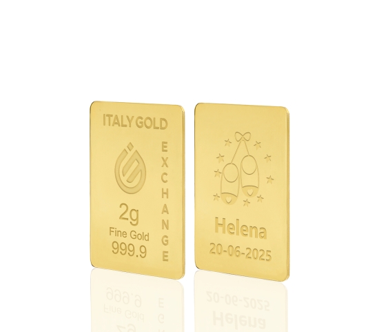 Gold ingot for Baby Birth - 24Kt - 2gr Italy Gold Exchange