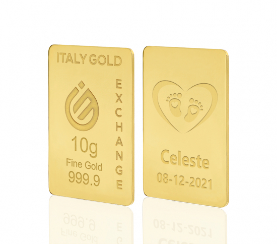 Gold ingot gift for Baby Birth - 24Kt - 10gr IGE GOLD