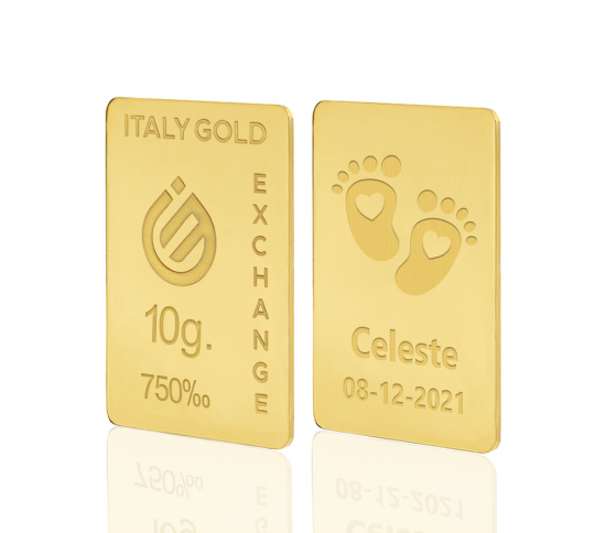 Sztabka Złota w prezencie na Narodziny  18Kt 10gr Italy Gold Exchange