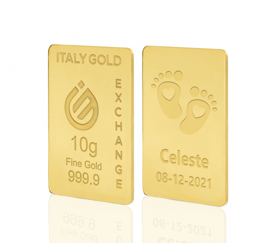 Gold ingot gift for Baby Birth - 24Kt - 10gr IGE GOLD