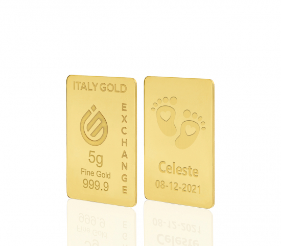 Gold ingot for Baby Birth - 24Kt - 5gr IGE GOLD