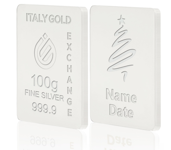 Silver ingot gift for Christmas - 100gr Italy Gold Exchange