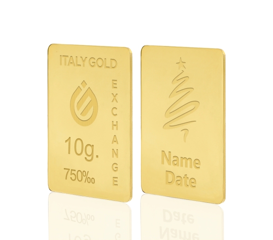 Lingot Or cadeau Noël 18 ct de 10 g.  Italy Gold Exchange