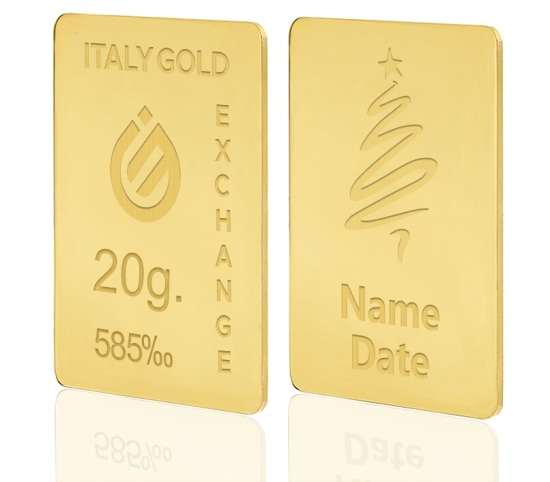 Gold ingot for Christmas - 14Kt - 20gr Italy Gold Exchange