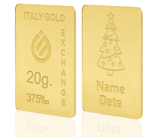 Lingote de oro de regalo de Navidad de 9 Kt de 20 g. IGE GOLD