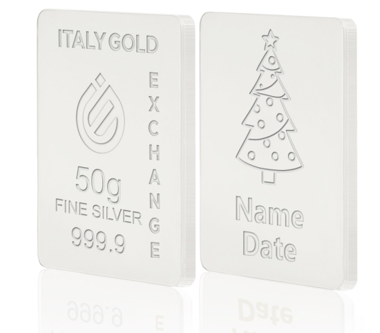 Silver ingot gift for Christmas - 50gr Italy Gold Exchange