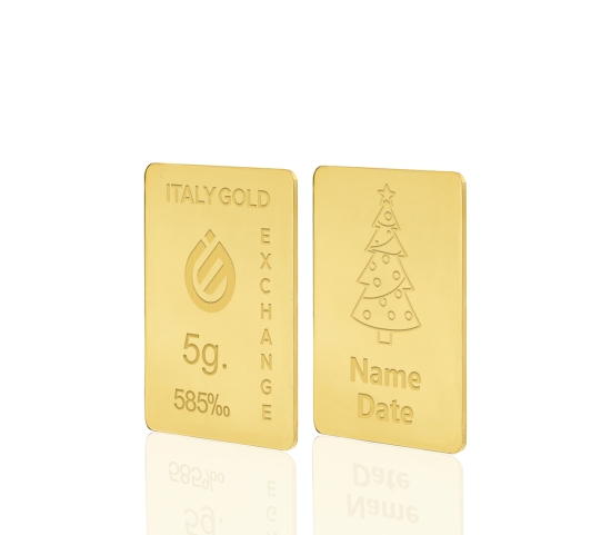 Gold ingot gift for Christmas - 14Kt - 5gr Italy Gold Exchange