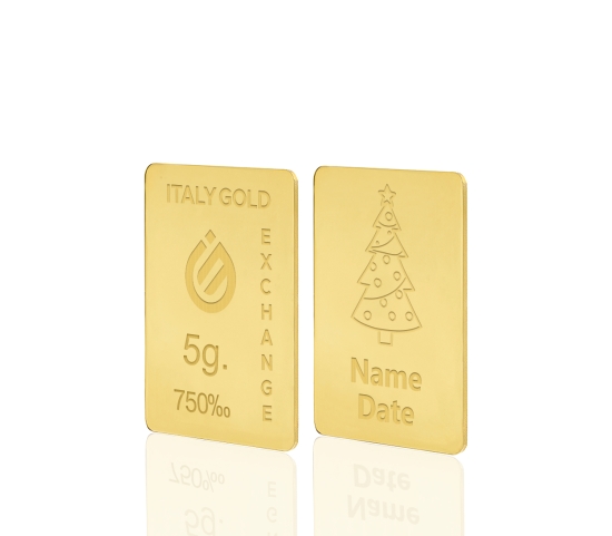 Gold ingot gift for Christmas - 18Kt - 5gr Italy Gold Exchange