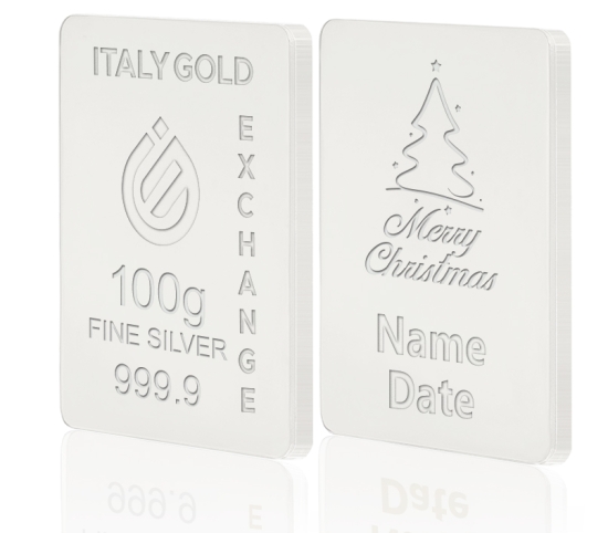 Silver ingot gift for Christmas - 100gr Italy Gold Exchange