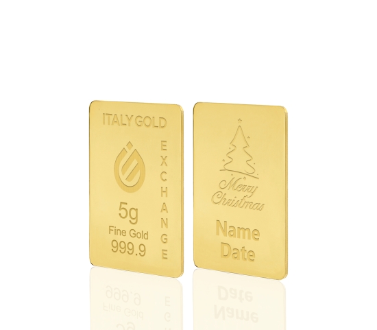 Lingote de oro de regalo de Navidad de 24 Kt de 5 g. IGE GOLD