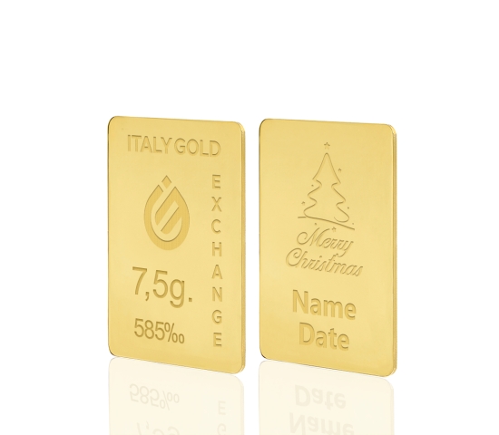 Gold ingot gift for Christmas  - 14Kt - 7,5gr IGE GOLD