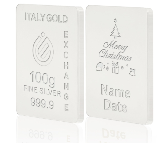 Silver ingot gift for Christmas - 100gr Italy Gold Exchange