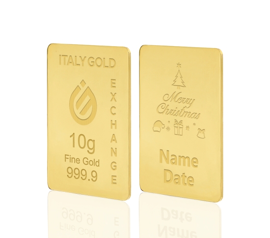 Gold ingot gift for Christmas - 24Kt - 10gr Italy Gold Exchange