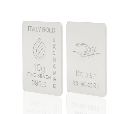 Lingot Argent Pur 10 g. sport natation IGE GOLD