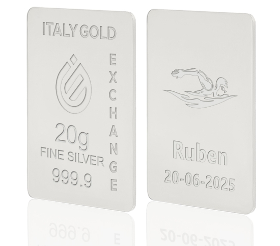 Lingot Argent Pur 20 g. sport natation  IGE GOLD