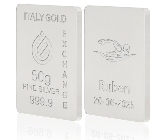 Reiner Silberbarren von 50 g IGE GOLD