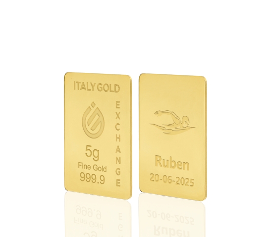 Lingou de Aur sport înot  24 K de 5 g. Italy Gold Exchange