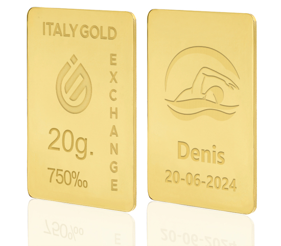 Lingot Or sport natation 18 ct de 20 g.  Italy Gold Exchange