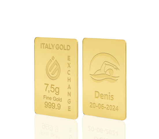 Sztabka złota sport pływactwo24 Kt 7,5gr IGE GOLD